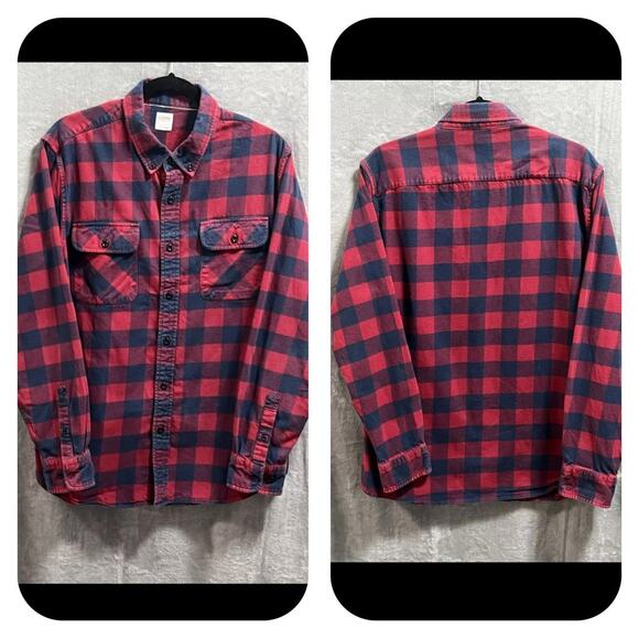 Red and navy plaid flannel - Picture 1 of 2